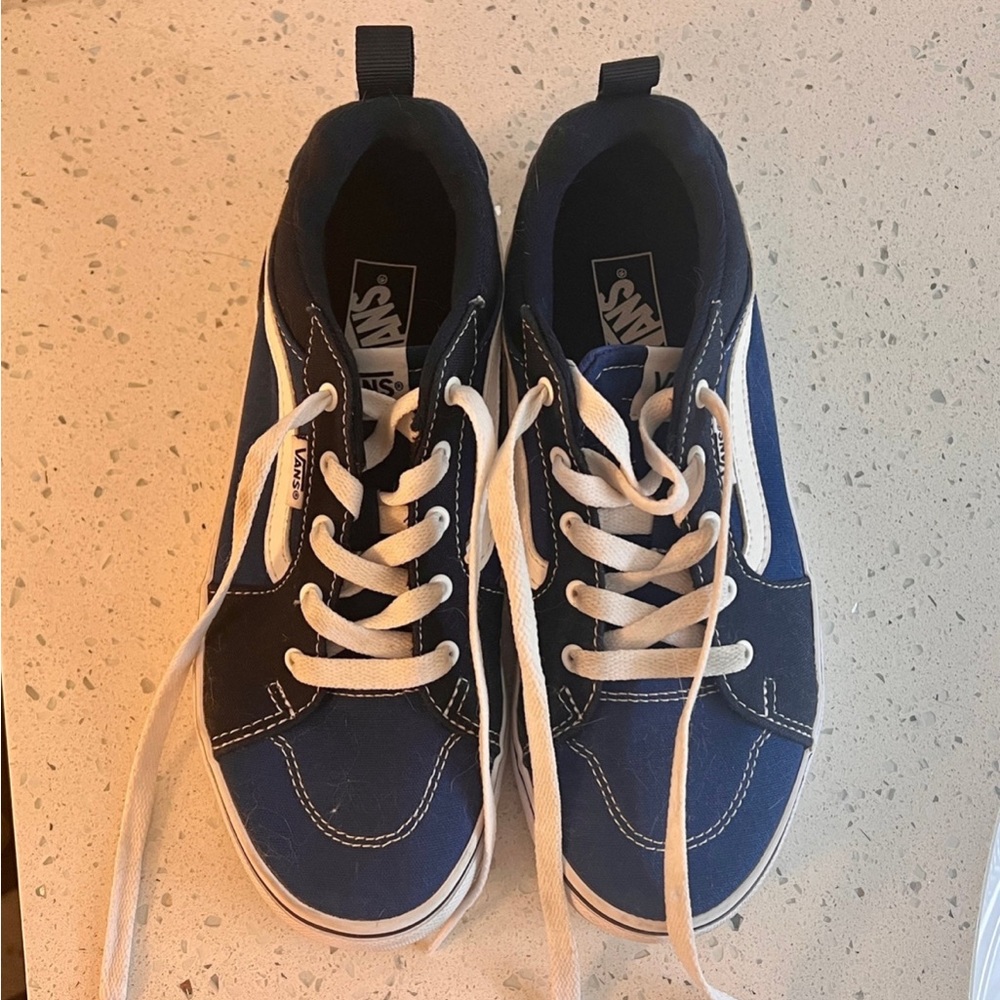 Dark and royal blue Vans, size 4.0 Youth